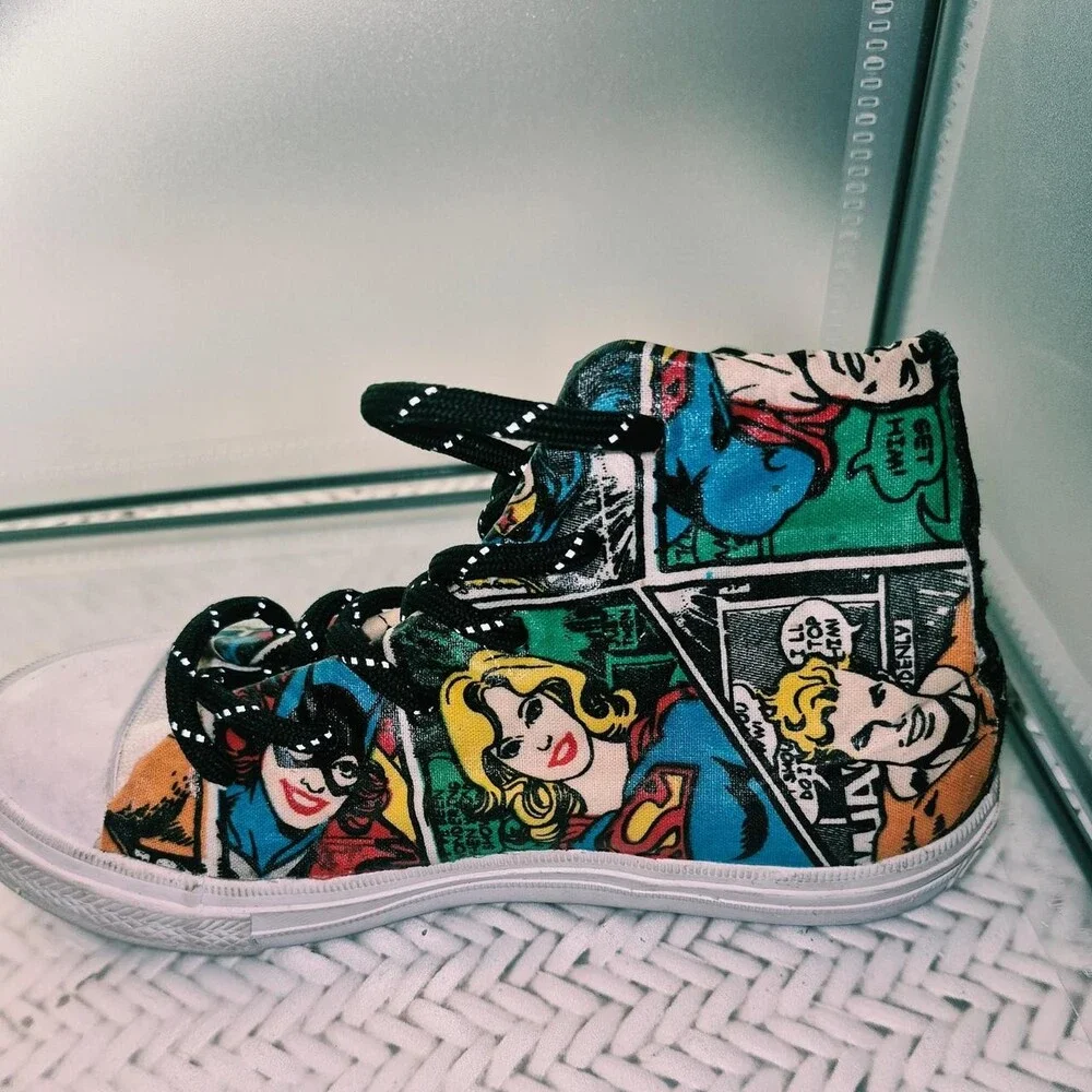 Chuck Taylor All Star Youth Comics High Top Sneakers with comic book panel desig